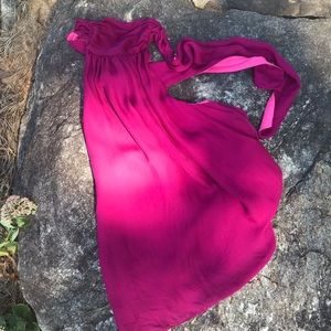 Silk Halter Top with Tie Back